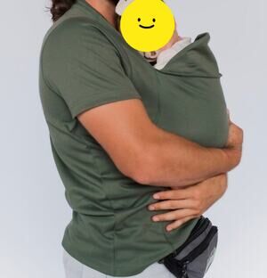 Lalabu Dad Shirt in Fern Size L - Bonding for Dad and Baby - Newborn to 15 lb